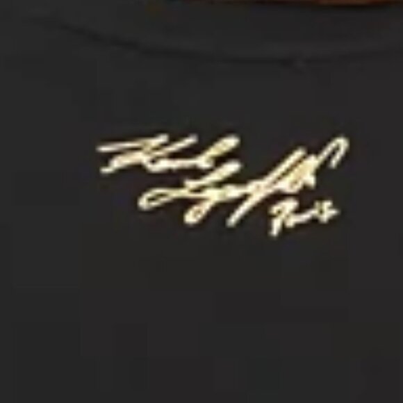 RARE & NEW ✅ KARL LAGERFELD PARIS  Gold Beaded Design T Shirt ✨ NEW - Picture 9 of 9